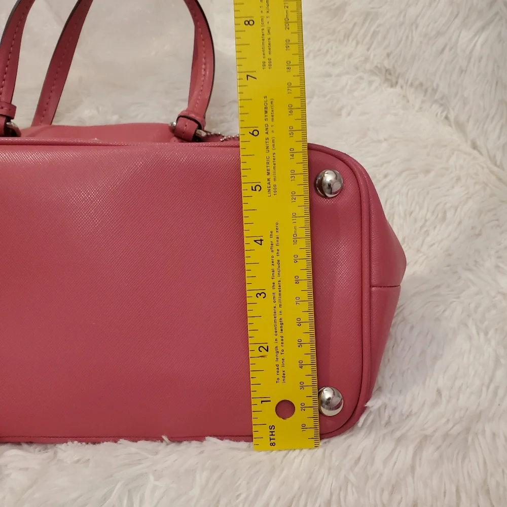 Coach Leather Cora Pink Dome Satchel 2-Way Bag